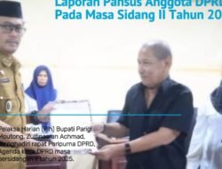 Plh Bupati Parigi Moutong Hadiri Paripurna DPRD, Tanda Tangani Rekomendasi Hasil Pemeriksaan APBD